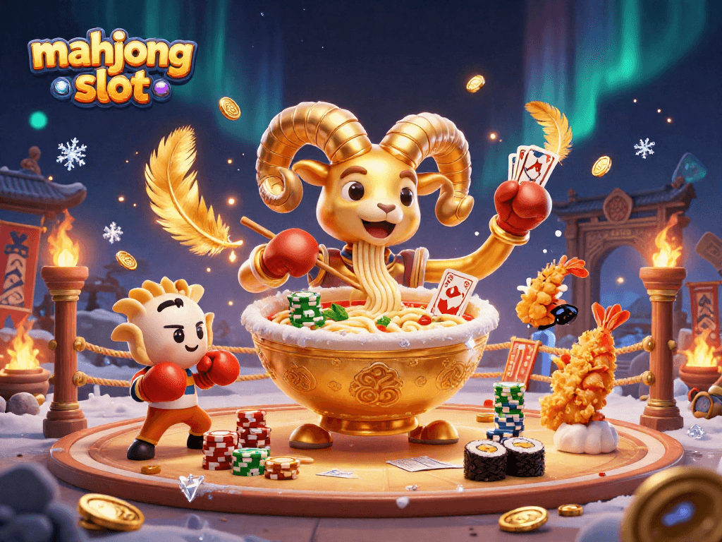 Engage with mahjong slot excitement through a vibrant 3D casino scene filled with cultural elements.