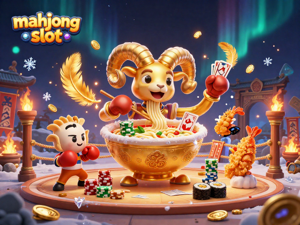 Engage with mahjong slot excitement through a vibrant 3D casino scene filled with cultural elements.