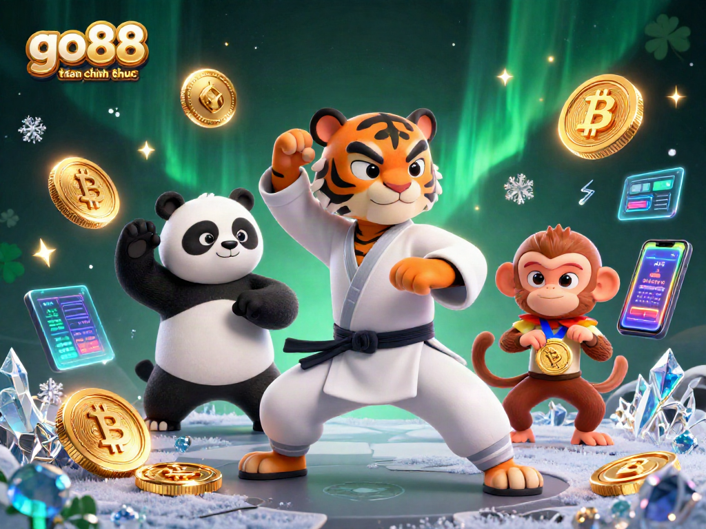Engage with go88 trang chu chinh thuc's thrilling casino experience featuring vibrant characters amidst crypto elements.
