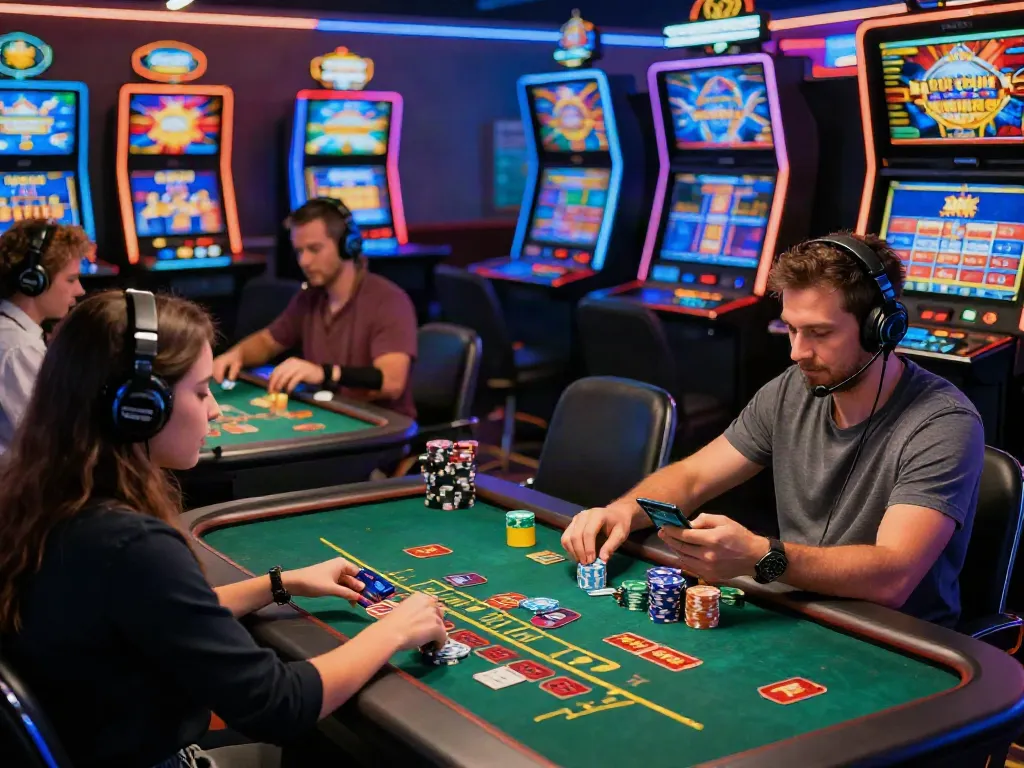 Players enjoying online casinos that accept credit cards in a vibrant live gaming environment.